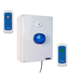 Lockdown Test Kit 1 | Wireless Control Box with Blue Strobe, Multi-Tone Siren, Portable Trigger & Stop Button