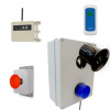 Wireless Lockdown Control Box with Blue Strobe, Loud 118dB Siren, Signal Repeater, Fixed Trigger & Portable Stop Button