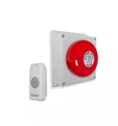 Wireless Warehouse/Industrial Doorbell Kit with Battery Operated Simple Bell & Button (PROTECT 800)
