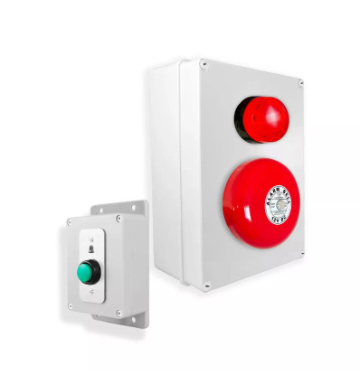 Wireless Warehouse & Industrial Doorbell Kit – Battery Operated Bell & Push Button (PROTECT 800)