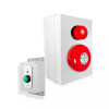Wireless Warehouse & Industrial Doorbell Kit – 800m Range, Bell with Red Strobe & Heavy Duty Push Button (PROTECT 800)