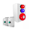 Wireless Warehouse & Industrial Doorbell Kit – 800m Range, Bell with Red/Blue Strobes & 2 Heavy Duty Buttons (PROTECT 800)