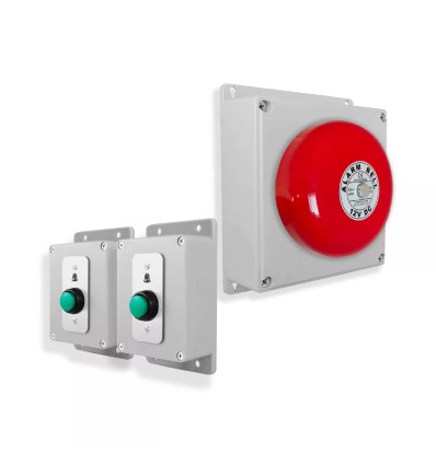 Wireless Warehouse & Industrial Doorbell Kit – Battery Operated Bell & Push Button (PROTECT 800)
