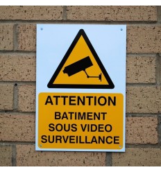 French A4 External CCTV Warning Sign