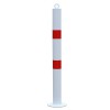 White & Red Bolt Down Fixed Bollard 76mm Diameter