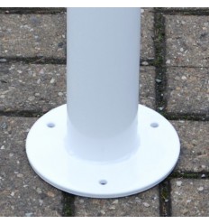 White & Yellow Bolt Down Fixed Bollard 76mm Diameter