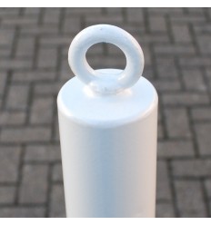 White & Orange Spigot Fixed Bollard 76mm Diameter