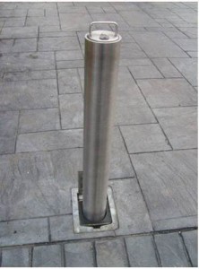Telescopic Security Post/Bollard with a Retractable Handle